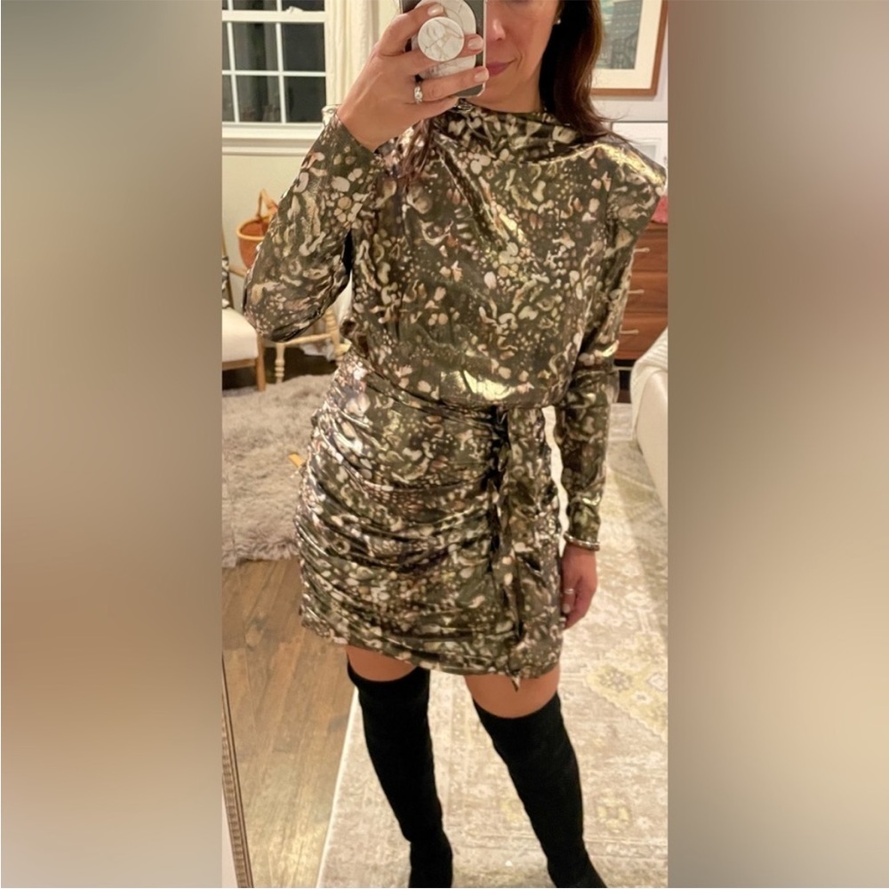 All saint gold mini dress size 0